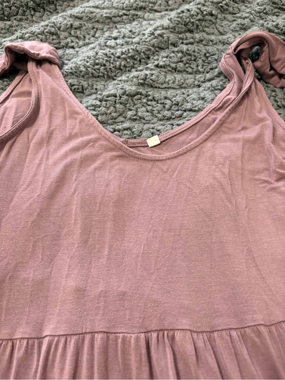 UNBRANDED | Tie-Shoulder Tiered Dress - Picture 3 of 3